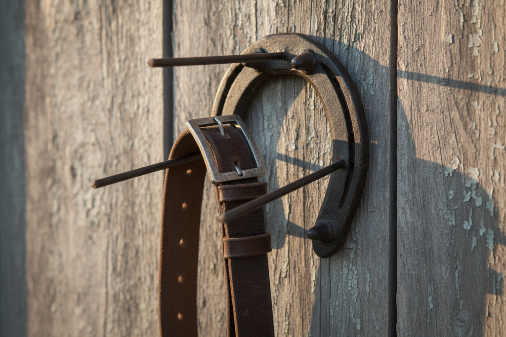 Rustic ranch with vintage leather belt