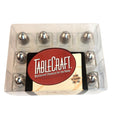 TableCraft Salt & Pepper Collection 12 Mini Shaker Sets Glass/Silver Finish Compact Design