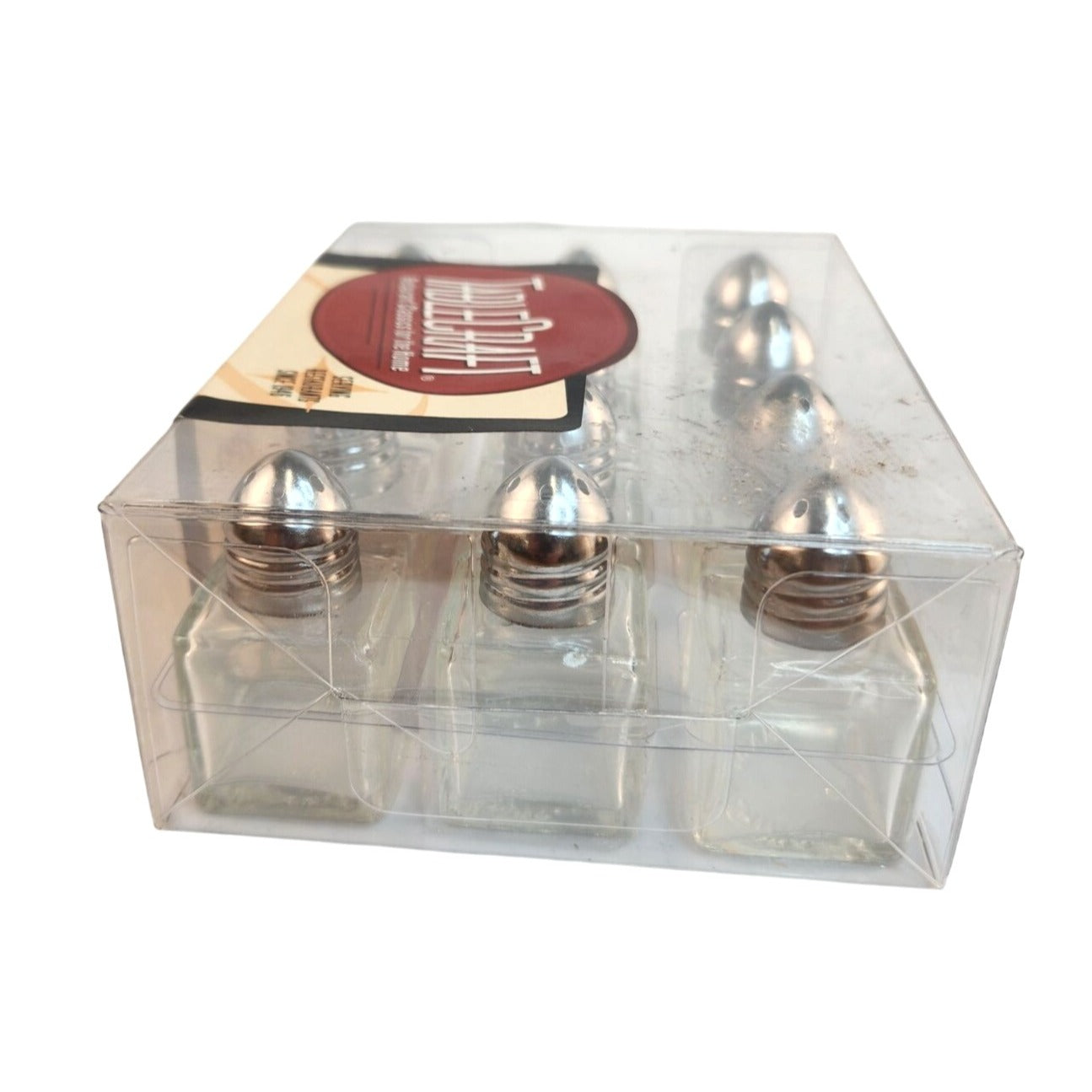 TableCraft Salt & Pepper Collection 12 Mini Shaker Sets Glass/Silver Finish Compact Design
