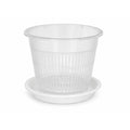 5.5 Inch Clear Orchid Pot with White Saucer, Slotted Orchid Planter, Transparent Nursery Pot, Indoor Plant Pot