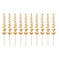 Gold Metallic Eucalyptus Stems Set of 10 Faux Eucalyptus Picks Gold Floral Stems Christmas Decor Wedding Centerpiece Vase Fillers
