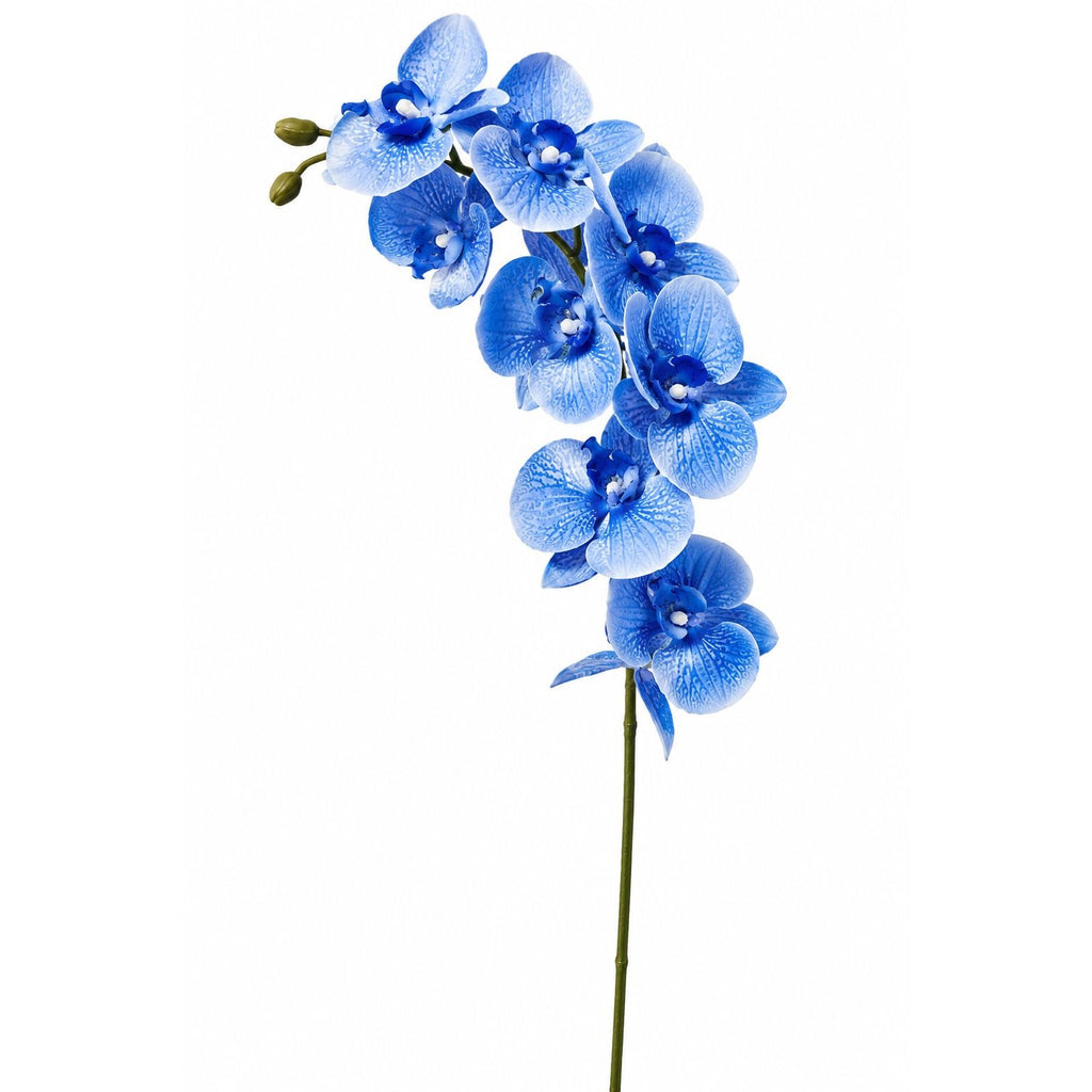 Artificial Silk Blue Orchid Stem 25 Inch Faux Phalaenopsis Flower Wedding Centerpiece Home Decor Floral Arrangement