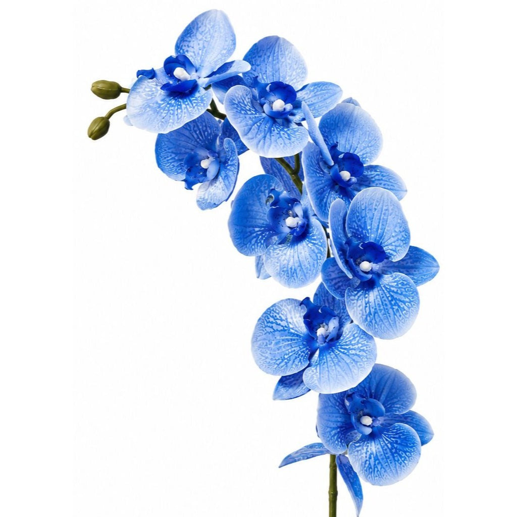 Artificial Silk Blue Orchid Stem 25 Inch Faux Phalaenopsis Flower Wedding Centerpiece Home Decor Floral Arrangement