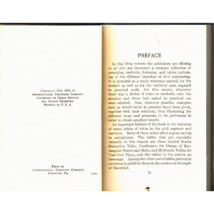 Book page with 'Preface' text and copyright information, framed by a black border.