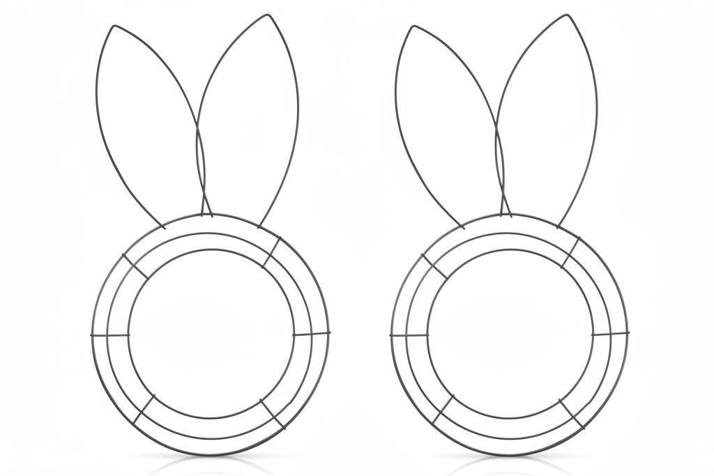 Set of 2 Easter bunny wire wreath frames