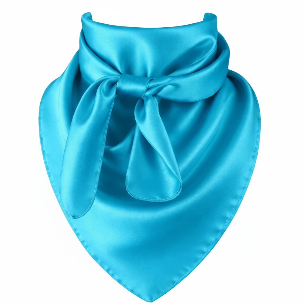 Sharp turquoise blue wild rag scarf