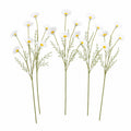 White Faux Daisy Stem 20 Inch Artificial Wildflower Set of 5 Farmhouse Floral Decor