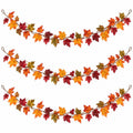 Multicolor Fall Maple Leaf Garland Set of 3, 5 Ft Artificial Autumn Leaves Wedding Decor