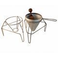 Vintage Aluminum Chinois Cone Strainer Sieve Food Mill With Wooden Pestle & 2 Wire Stands Applesauce Tomato Sauce Maker