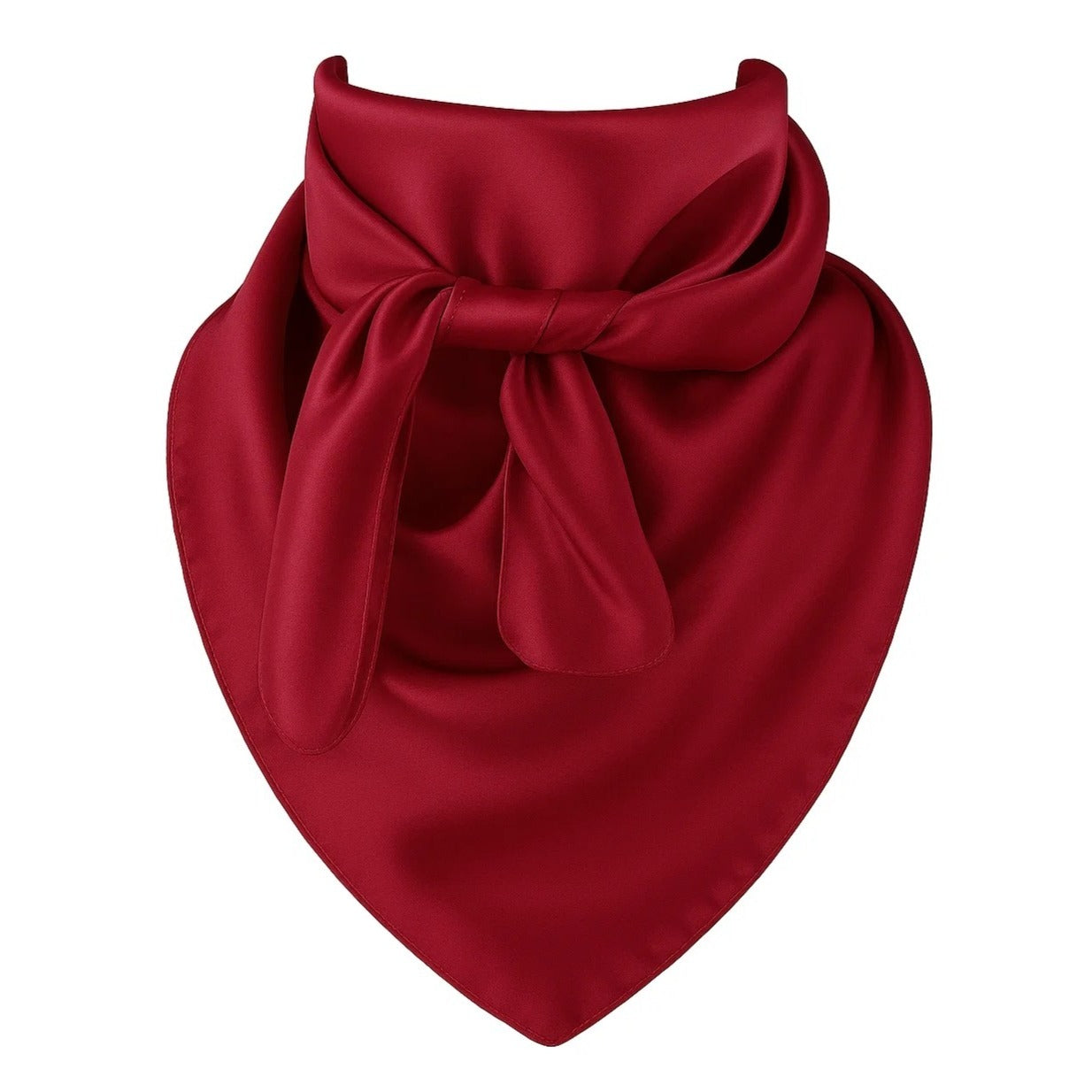 Wine red satin wild rag scarf 35x35 inches western cowboy cowgirl accessory