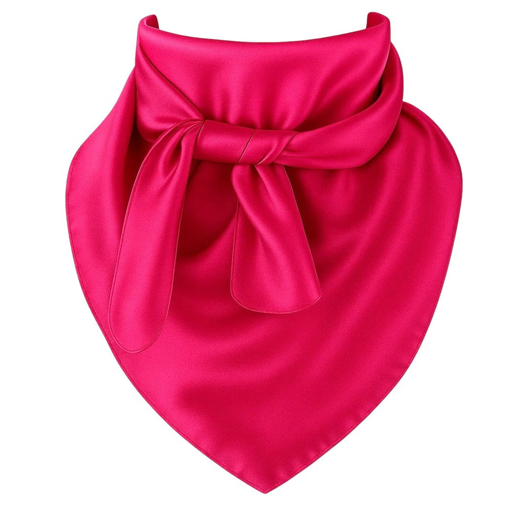 Hot Pink Wild Rag Scarf 35x35 Satin Western Cowgirl Bandana