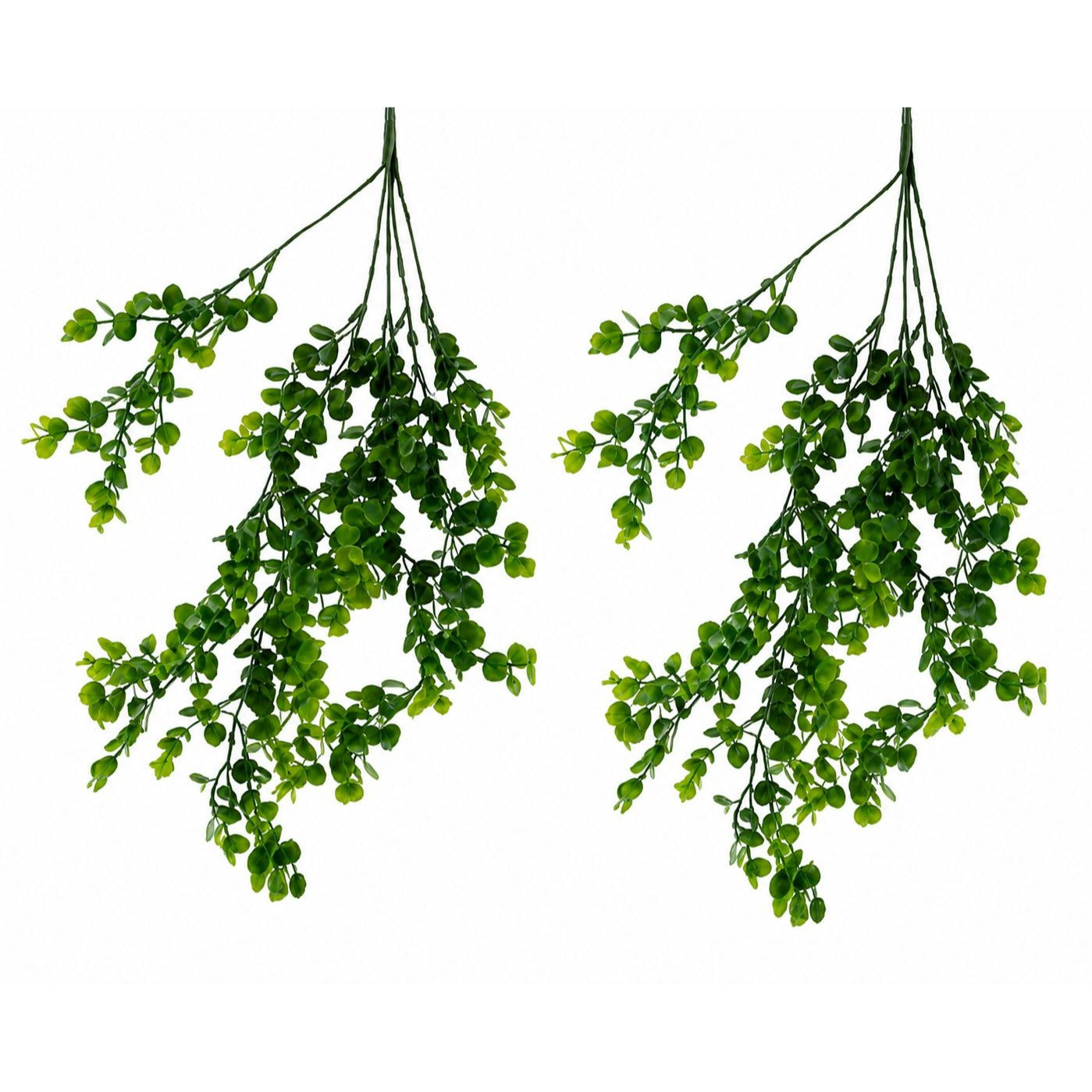 Set of 2 Hanging Greenery Bushes Artificial Boxwood Eucalyptus Hanging Plant Farmhouse Decor Shelf Greenery Mantel Decor Cottage Decor