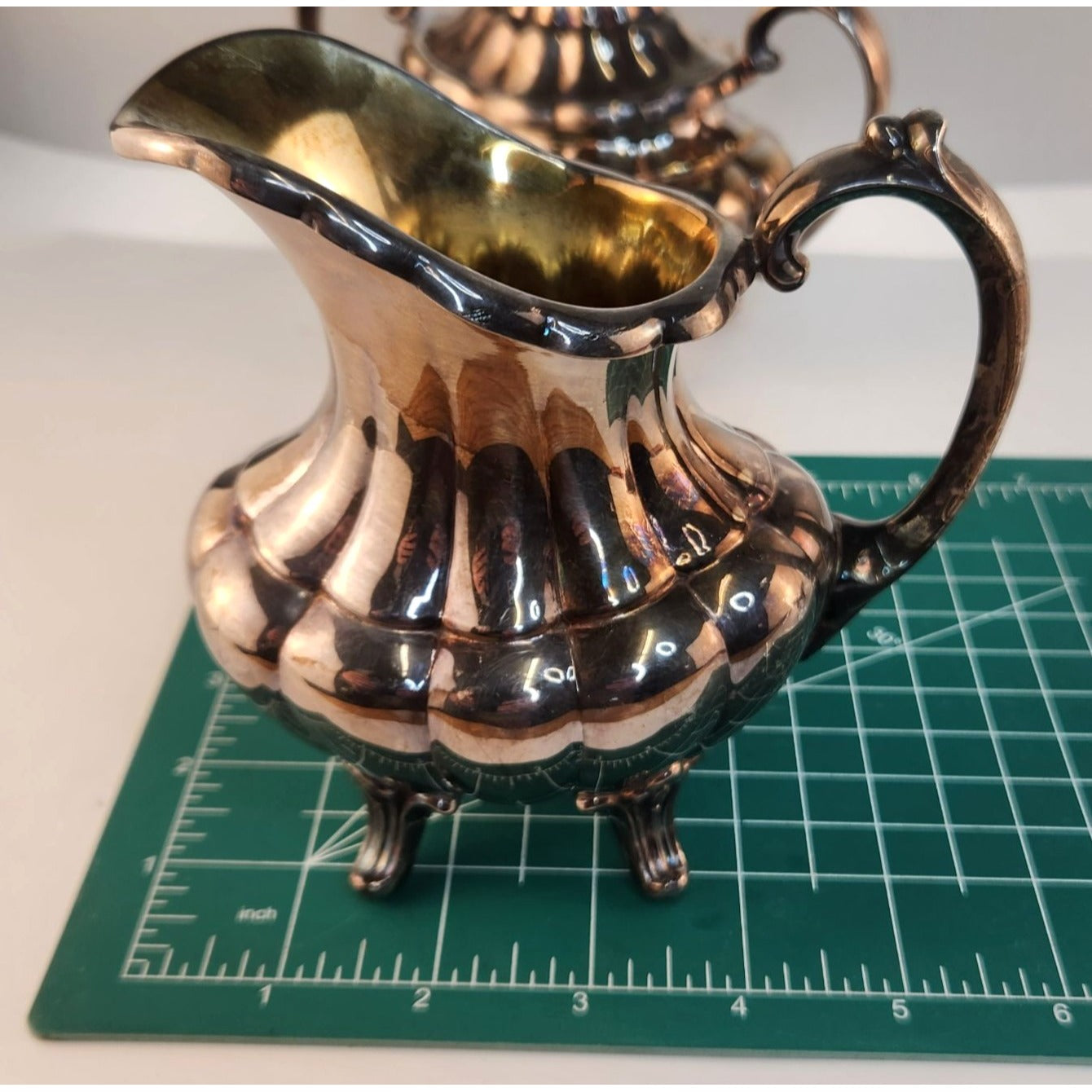 Vintage Reed & Barton 7050 Holiday Silver Plated Sugar Bowl Creamer Mint Bowl Set Victorian Style Made in USA