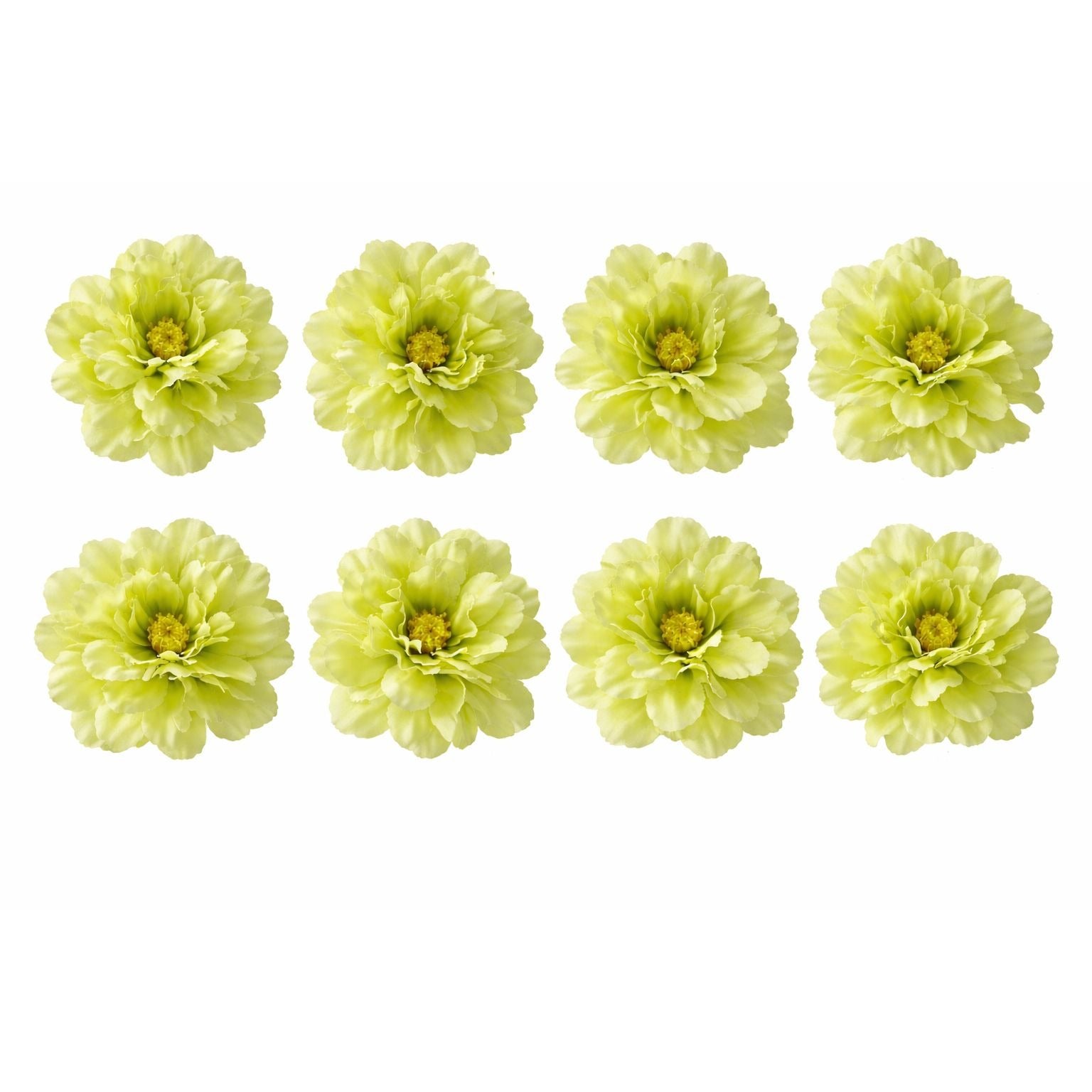Green Peony Flowers Set of 8 Faux Blooms 5 Inch Floral Heads Wired Craft Wreath Supplies Hair Accessories Hat Decor DIY Wedding