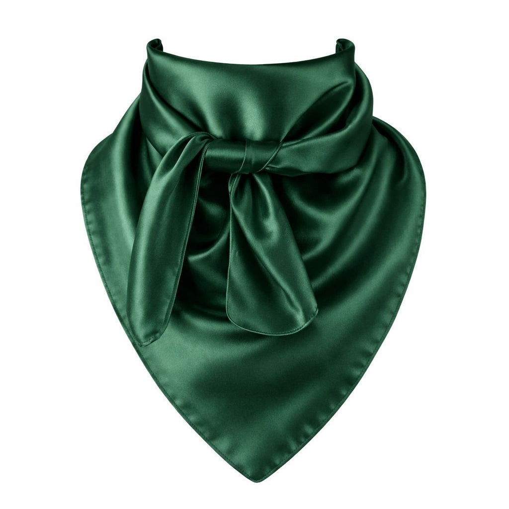 Forest Green Wild Rag Scarf 35x35 Satin Western Cowgirl Cowboy 