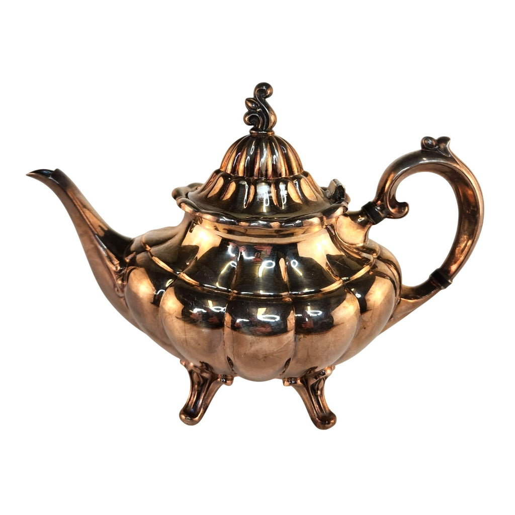 Vintage Reed and Barton Holiday 7050 Silver Plated Teapot, Footed Victorian Style Tea Pot, Made in USA Silverplate