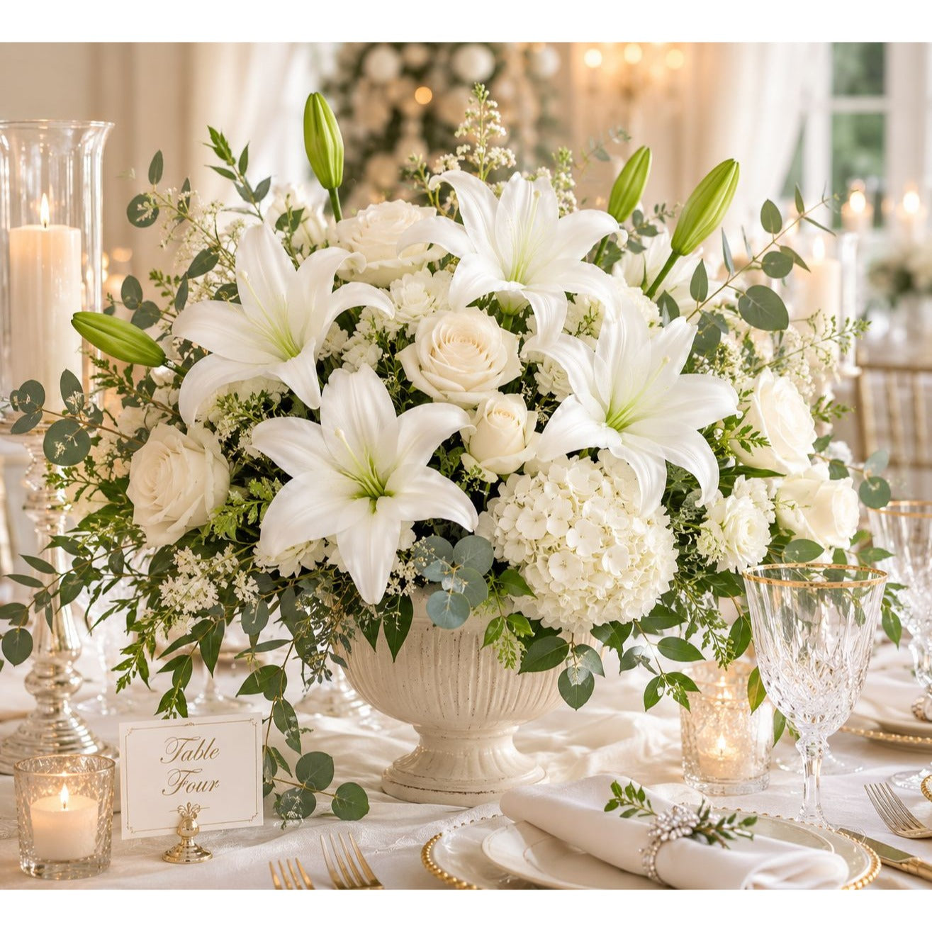 White Lily Stems Real Touch Flowers Artificial Lily Spray Faux White Lilies Wedding Flowers Farmhouse Decor Set of 2