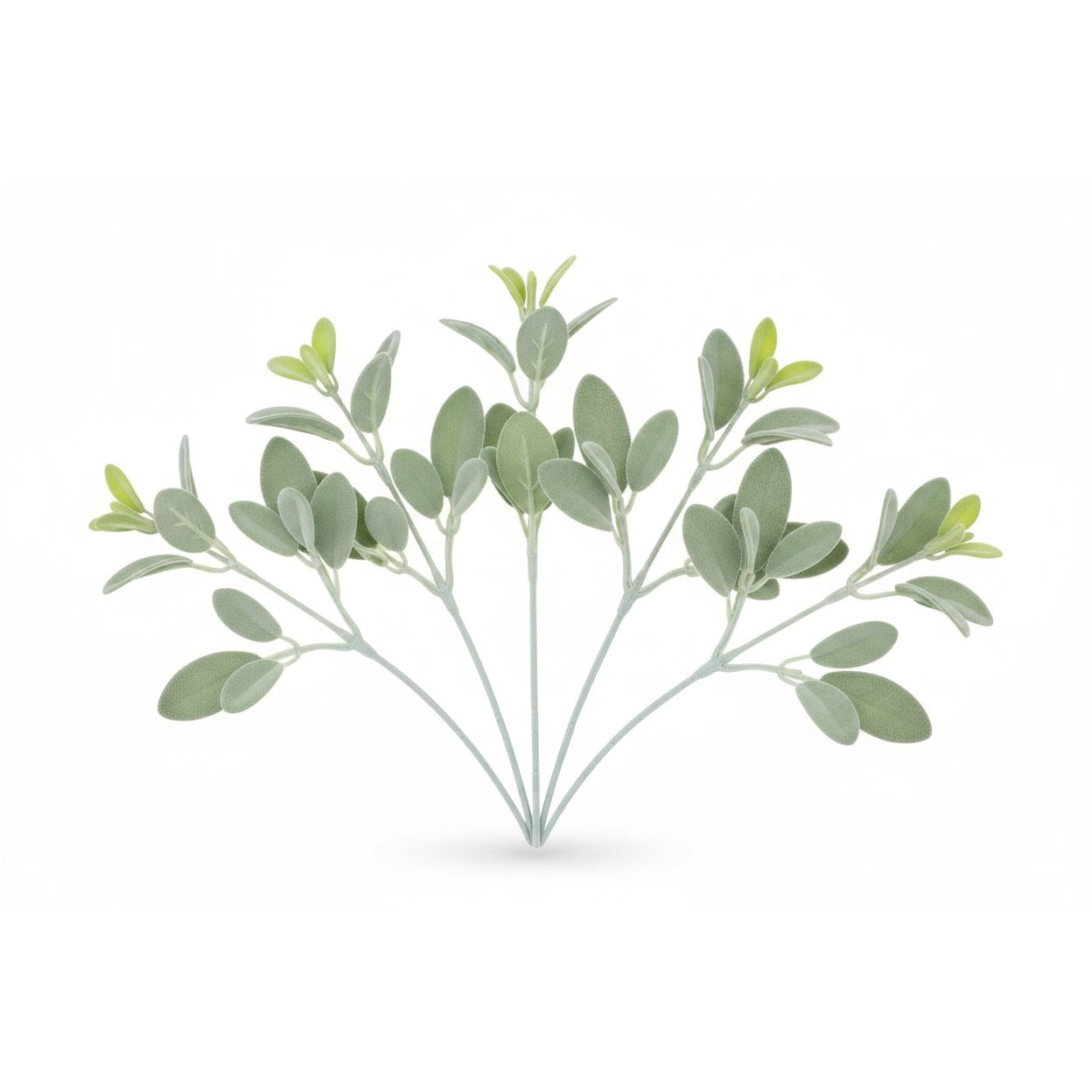 Sage Green Lambs Ear Stems Set of 5, Soft Touch Faux Greenery Picks for Wreaths Centerpieces, Cottage Farmhouse Decor