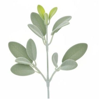 Sage Green Lambs Ear Stems Set of 5, Soft Touch Faux Greenery Picks for Wreaths Centerpieces, Cottage Farmhouse Decor