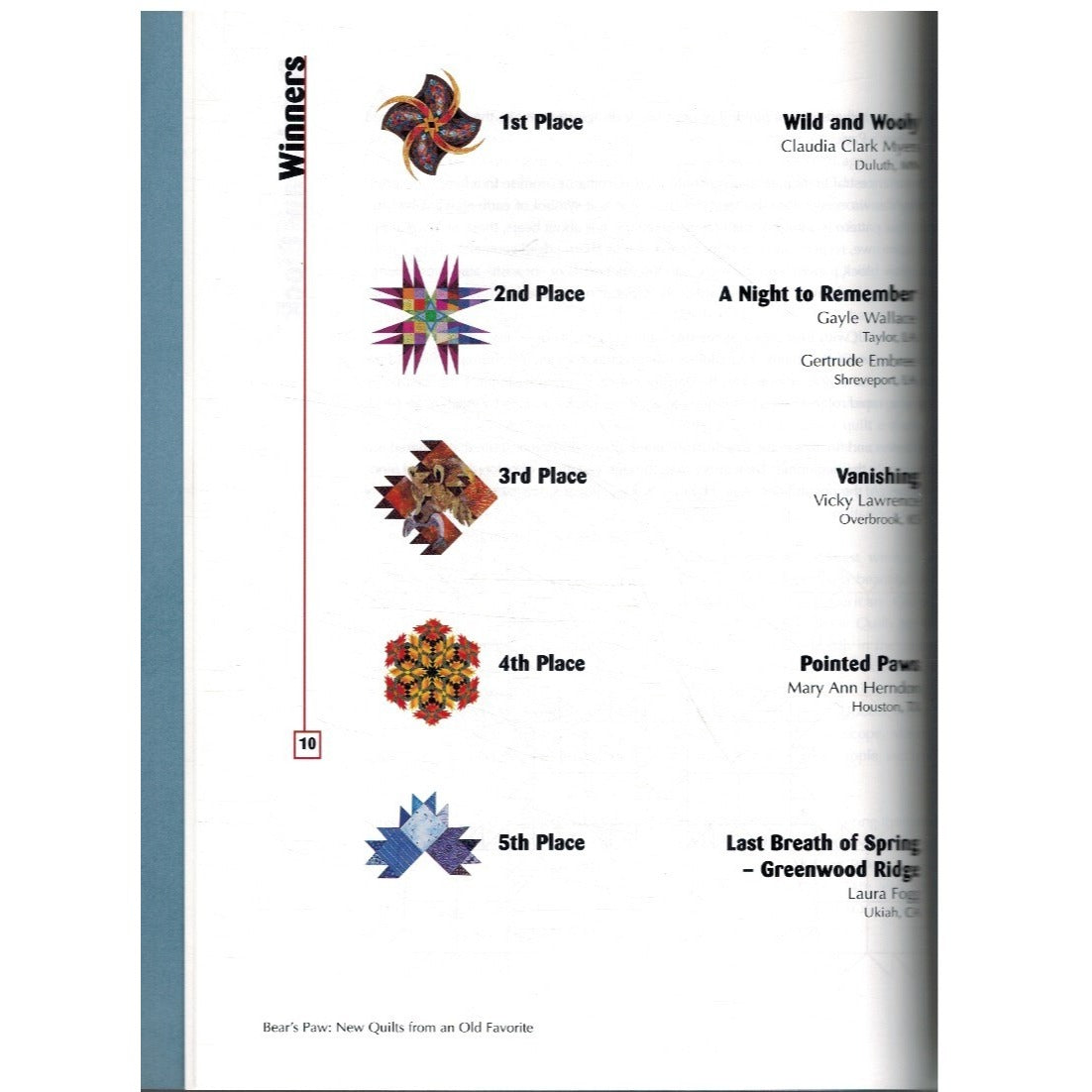Bears Paw New Quilts From An Old Favorite Softcover Book Barbara Russell Marjorie Russell