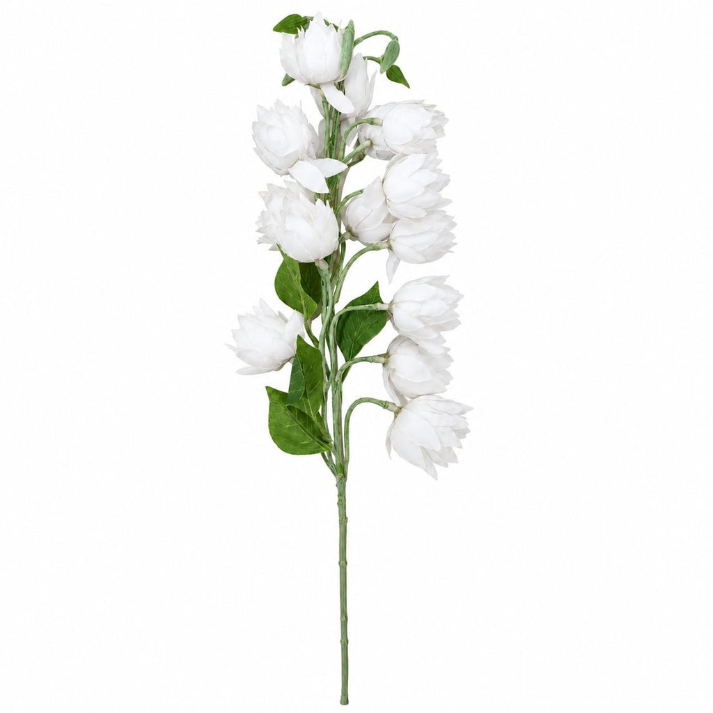 White Artificial Silk Flower Spray, 32 Inch Single Stem for Tall Vases
Active