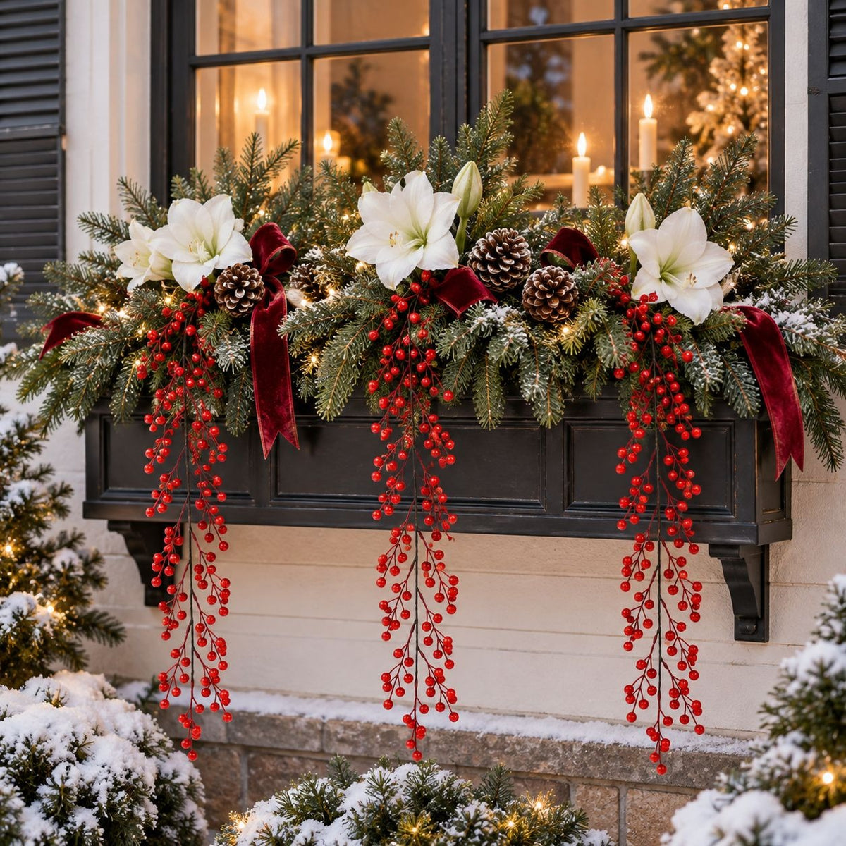 3 Artificial Red Berry Hanging Stems, 29-Inch Christmas Sprays
