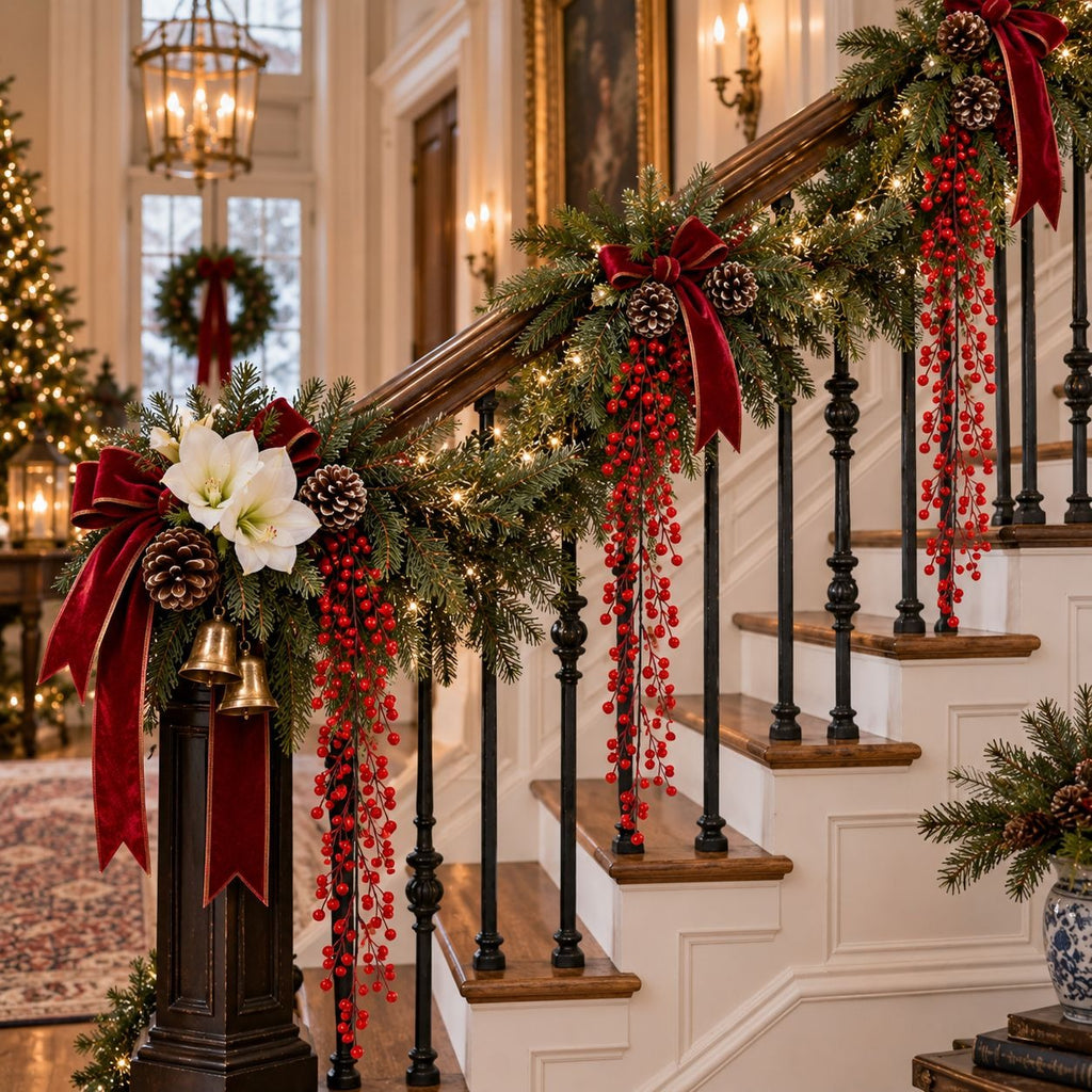 3 Artificial Red Berry Hanging Stems, 29-Inch Christmas Sprays