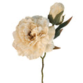 Cream Ivory Faux Peony Stem 18 Inch Wedding Artificial Silk Flower Neutral Decor
