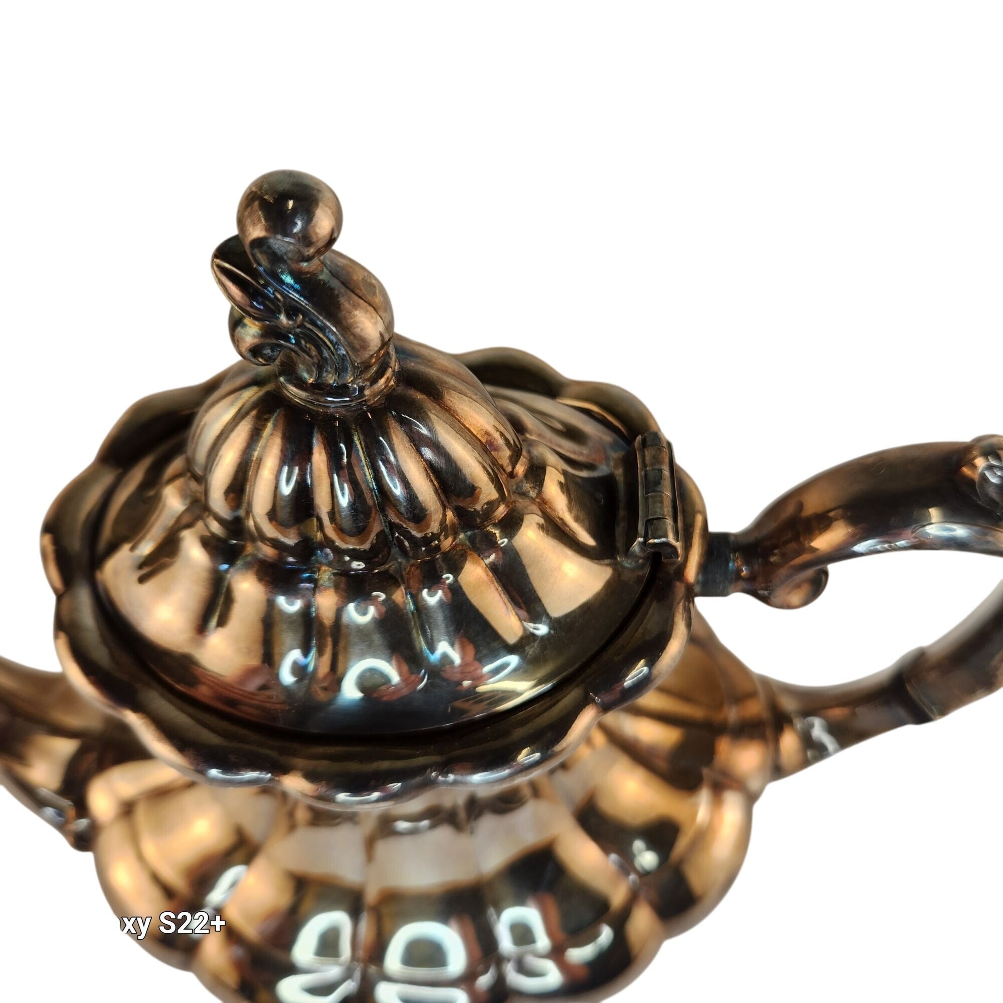 Vintage Reed & Barton 7050 Holiday Silver Plated Teapot Victorian Style Footed Coffee Pot