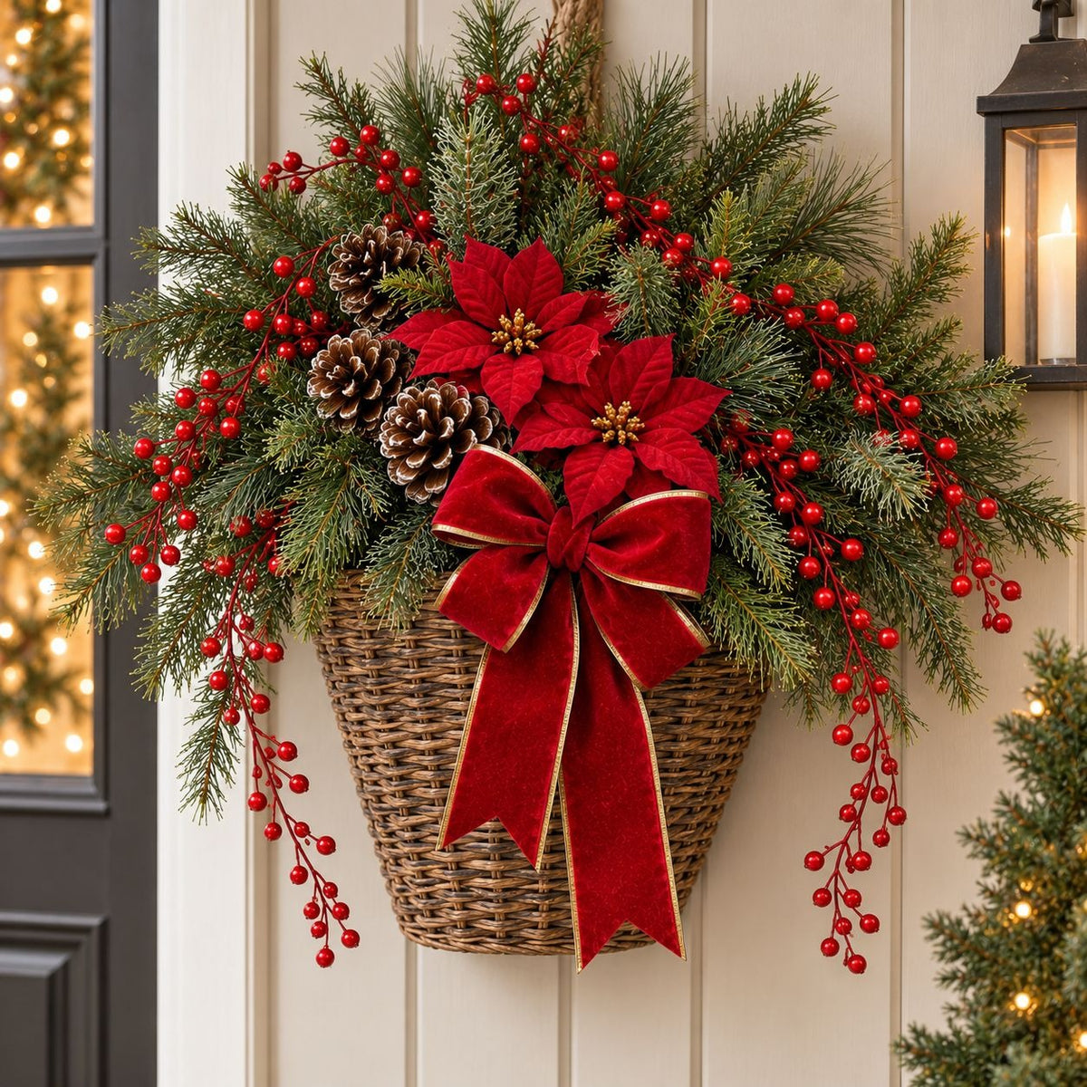Set of 2 Red Berry Garlands, 36-Inch Artificial Christmas Wreath Accents