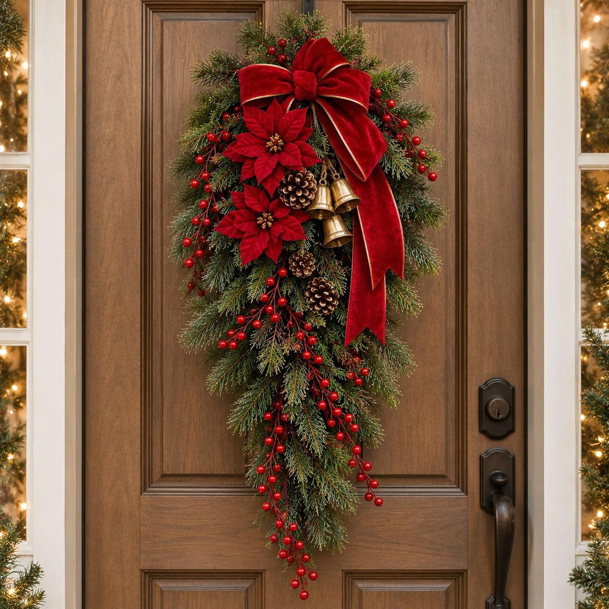 Set of 2 Red Berry Garlands, 36-Inch Artificial Christmas Wreath Accents