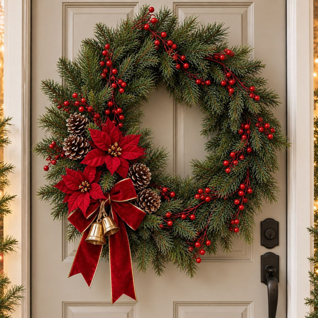 Set of 2 Red Berry Garlands, 36-Inch Artificial Christmas Wreath Accents
