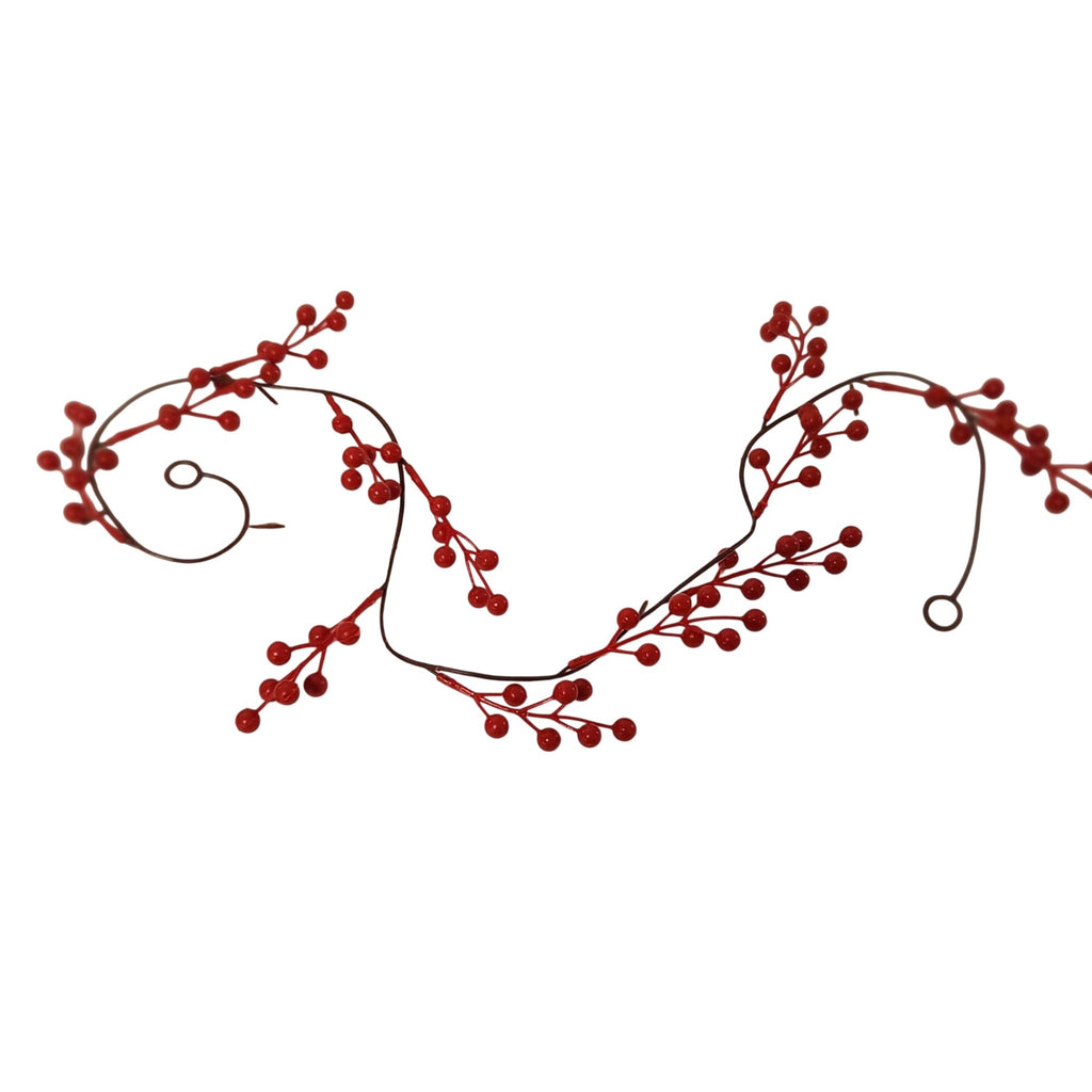 Set of 2 Red Berry Garlands, 36-Inch Artificial Christmas Wreath Accents