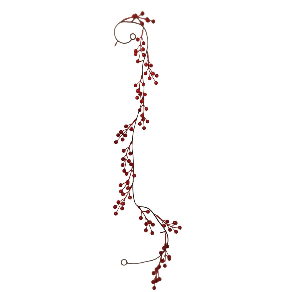 Set of 2 Red Berry Garlands, 36-Inch Artificial Christmas Wreath Accents