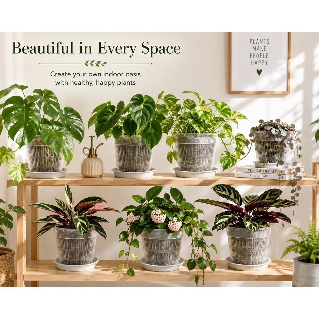 5.5 Inch Clear Orchid Pot with Saucer Slotted Planter Transparent Indoor Houseplant Repotting Pot