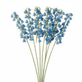 Blue Lily of the Valley Artificial Flowers Set of 7 | 11 Inch May Bell Stems for Bouquets Wreaths Weddings