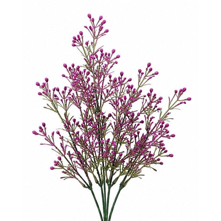 Set of 2 Purple Faux Wax Flower Sprays 13 Inch Artificial Filler Flowers Wildflower Stems Cottagecore Floral Picks Wedding Decor