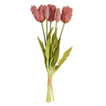 Artificial Tulip Bouquet 15 Inch Set of 5 Faux Spring Flowers Easter Wedding Home Decor