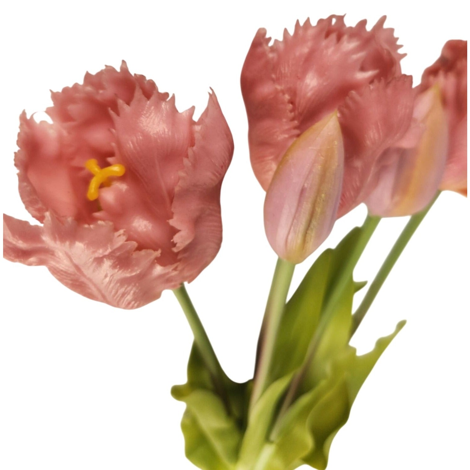 Artificial Tulip Bouquet 15 Inch Set of 5 Faux Spring Flowers Easter Wedding Home Decor