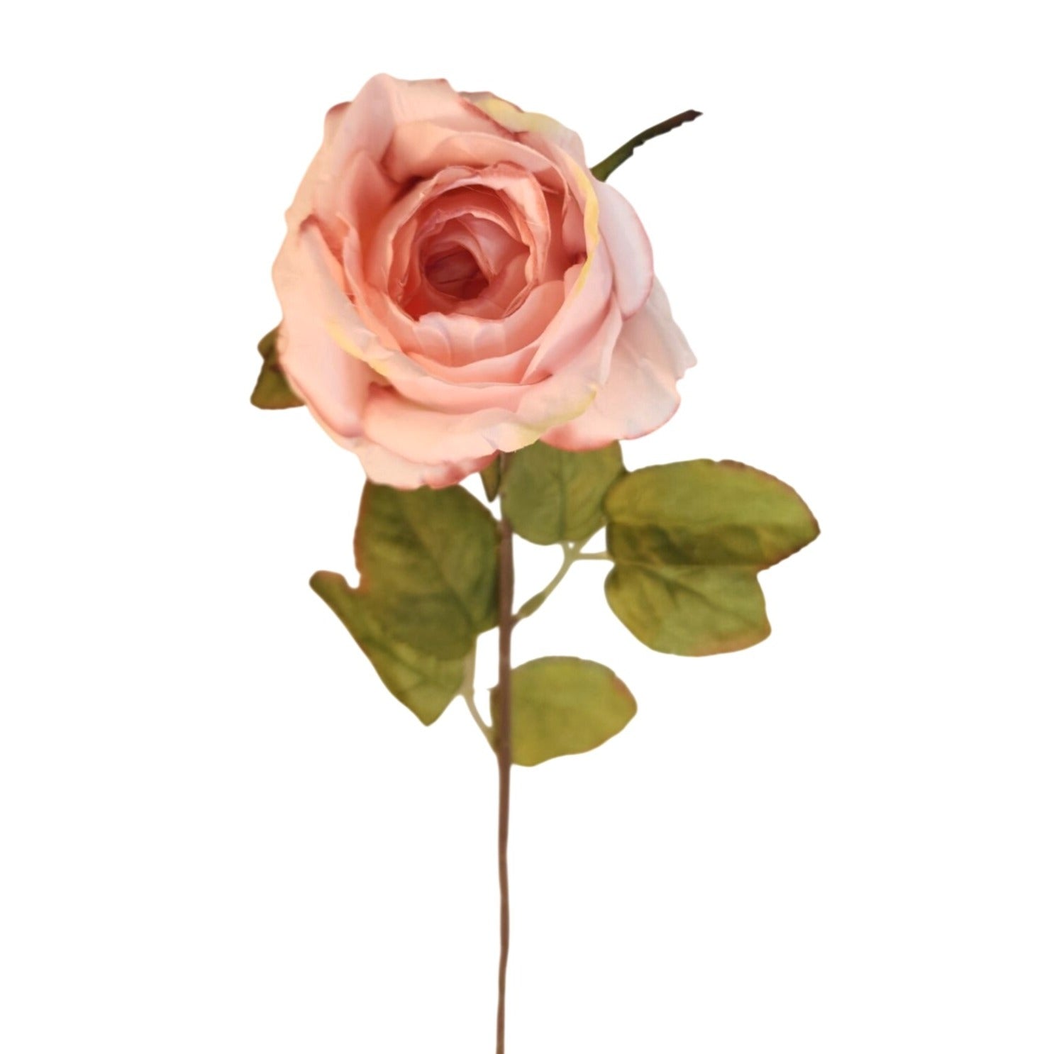 Blush Pink Artificial Roses Set Of 3 Fake Flower Stems Silk Roses Long Stem Wedding Bouquet Floral Decor