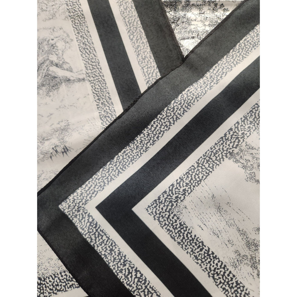 Black & White African Jungle Safari Animal Scarf 35x35 inch Square Design