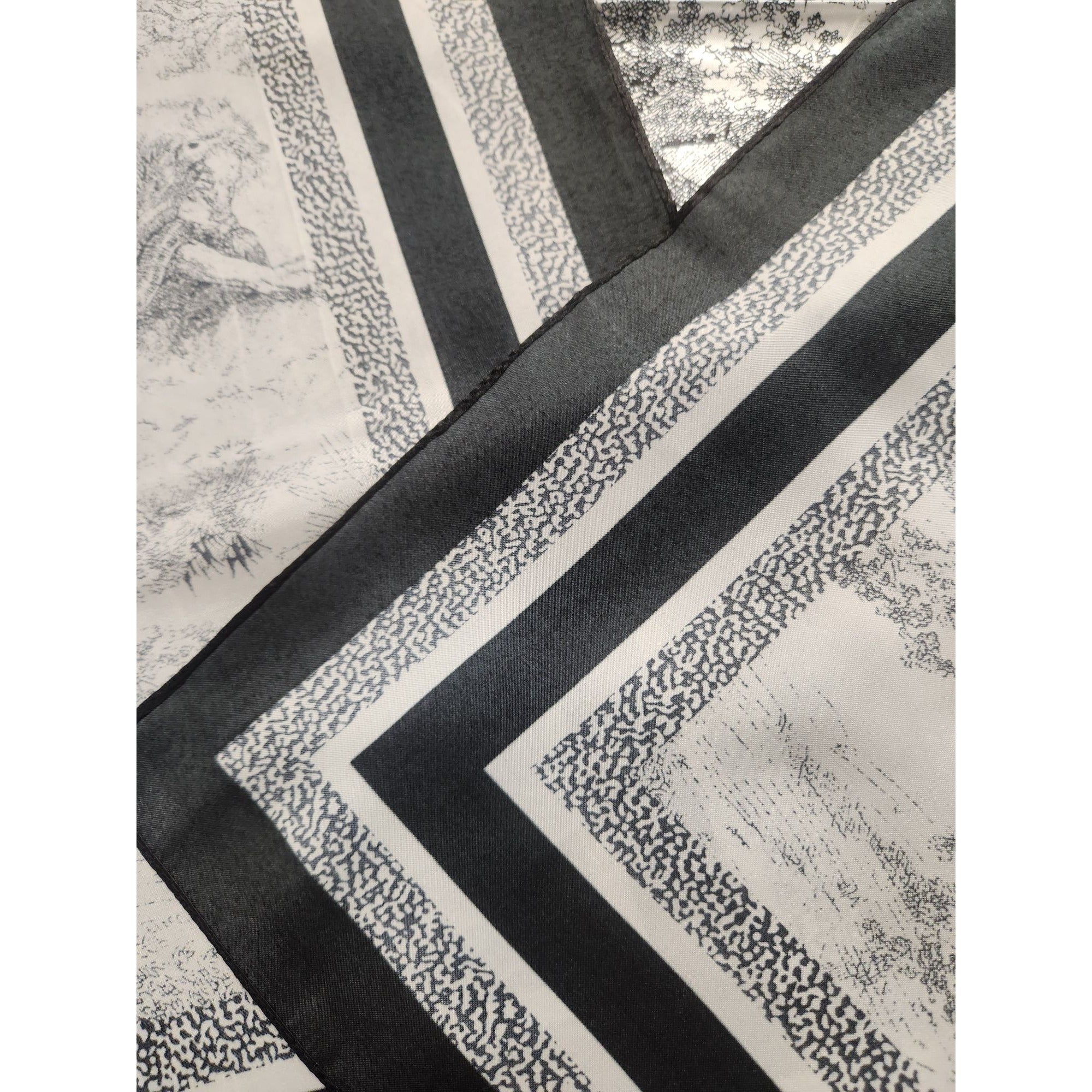 Black & White African Jungle Safari Animal Scarf 35x35 inch Square Design