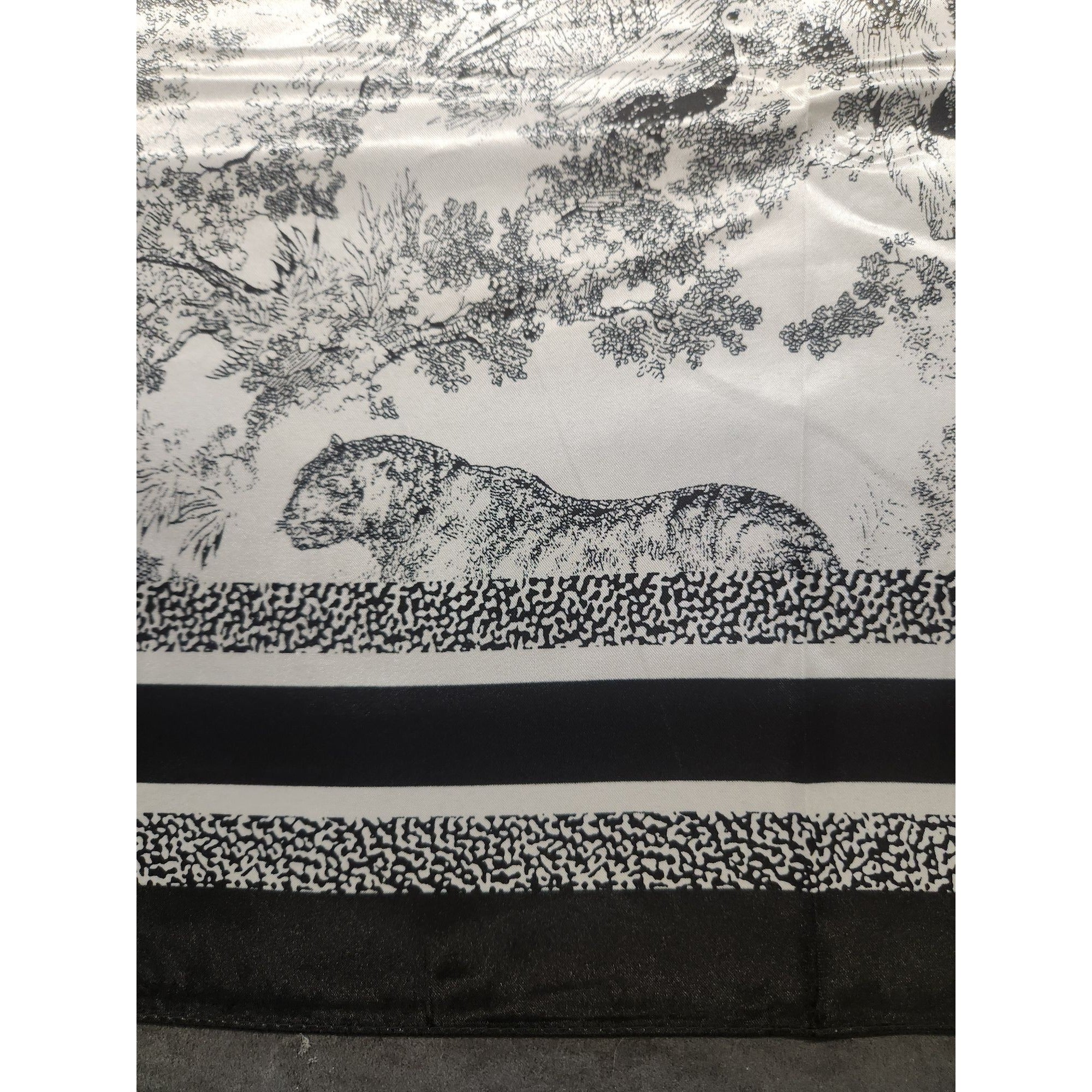 Black & White African Jungle Safari Animal Scarf 35x35 inch Square Design