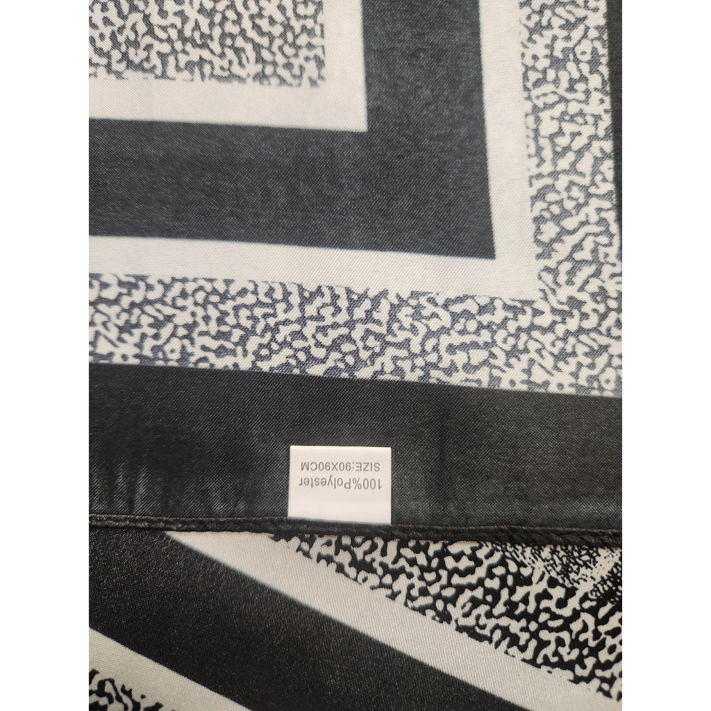 Black & White African Jungle Safari Animal Scarf 35x35 inch Square Design