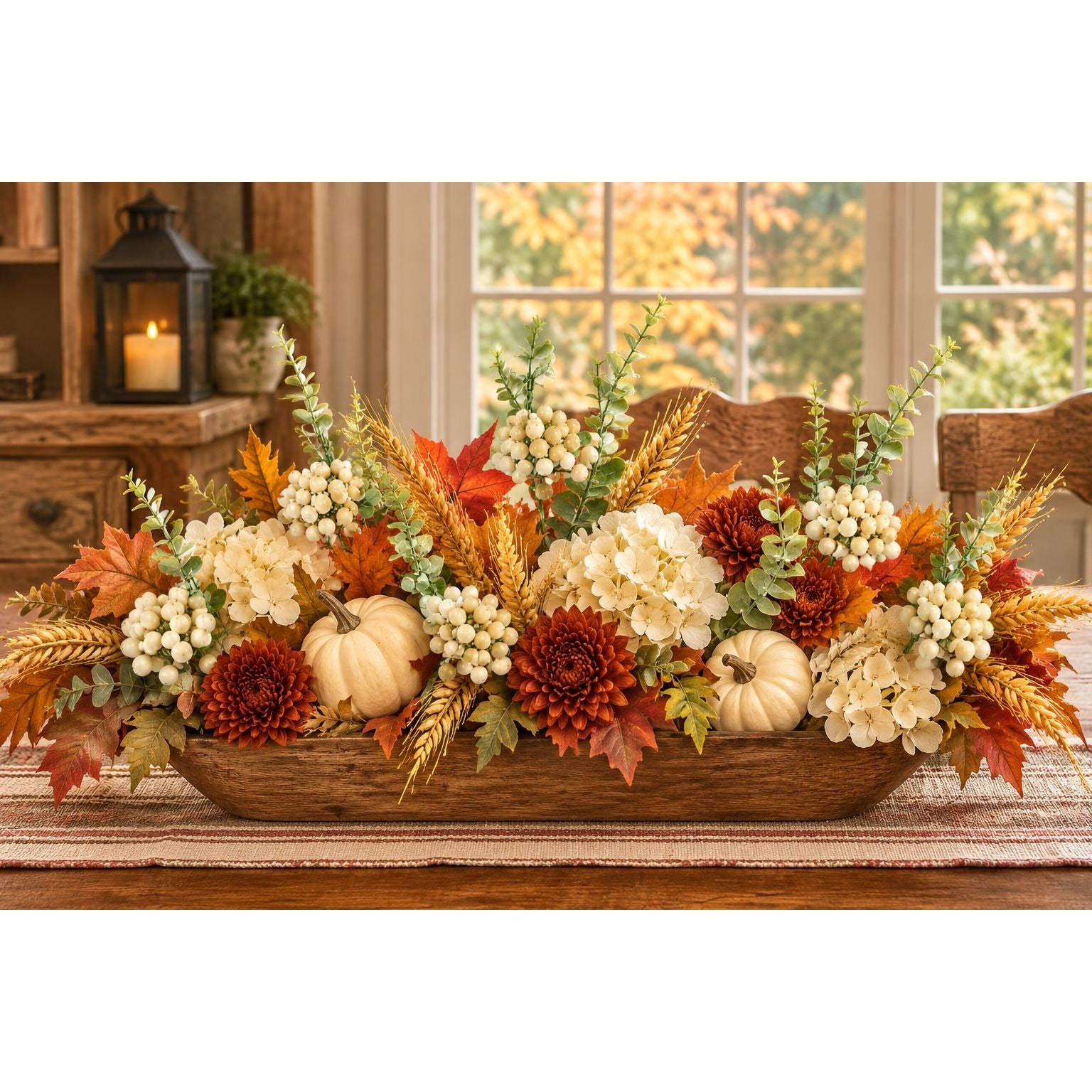 Artificial Cream Berry Picks with Eucalyptus, Set of 5, 14 Inch Wired Stems for Wreaths and Centerpieces