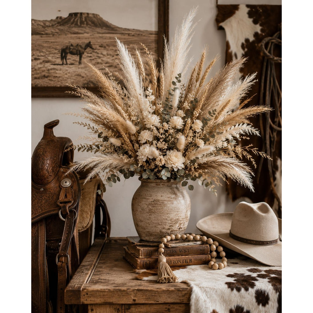 42 Piece Faux Pampas Grass Set Neutral Pampas Stems Beige Cream Taupe Brown Boho Decor Wedding Decor Vase Filler Wreath Supply