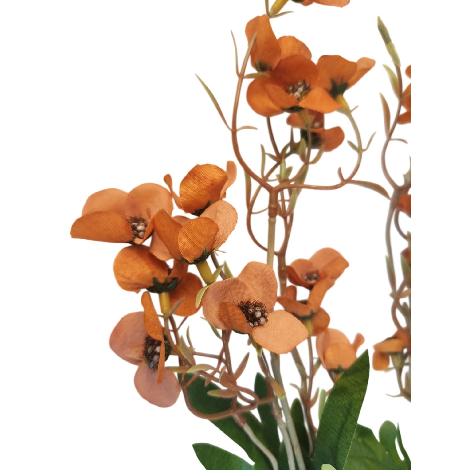 Artificial Terracotta Coral Dogwood Stems 2 Pcs Faux Wax Flower Burnt Orange Fall Decor 23 Inch