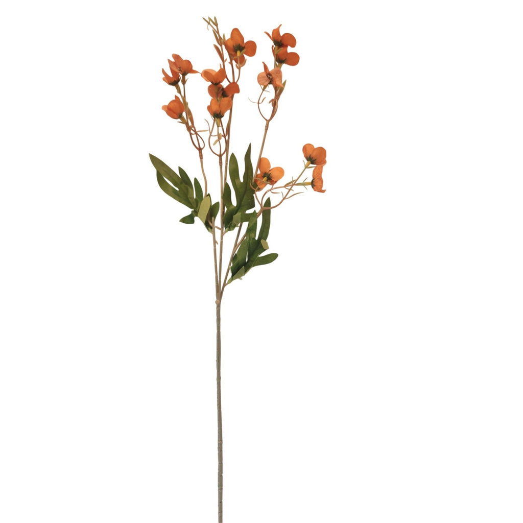 Artificial Terracotta Coral Dogwood Stems 2 Pcs Faux Wax Flower Burnt Orange Fall Decor 23 Inch