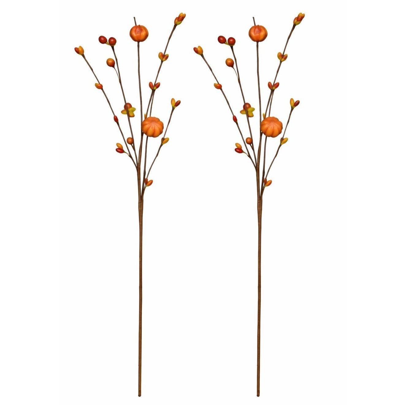 Fall Pumpkin Stem Faux Pumpkin Pick Autumn Berry Stem Thanksgiving Decor Fall Floral Pick Orange Pumpkin Spray