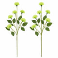 Lime Green Artificial Mini Carnation Stems Set of 2, 26-Inch Faux Filler